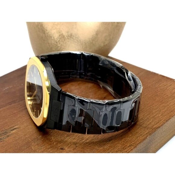 Vitae London Men's Watch Ada 141 Black Dial Gold Bezel Quartz Stainless Steel - Picture 8 of 14